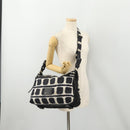 CHANEL Sports Line Reversible Shoulder Bag Nylon Black Silver CC Auth bs35056-25
