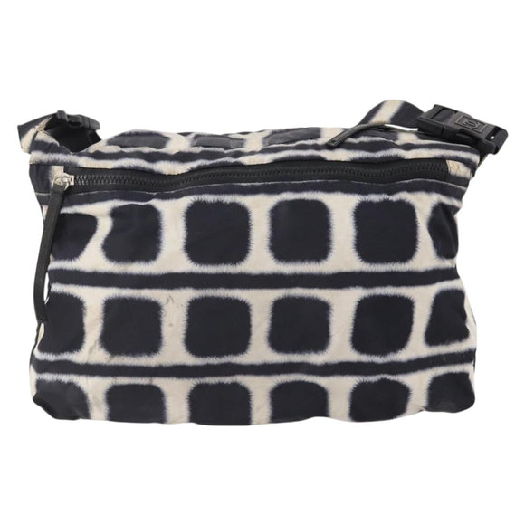 CHANEL Sports Line Reversible Shoulder Bag Nylon Black Silver CC Auth bs35056