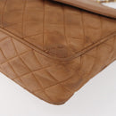 CHANEL Matelasse Chain Shoulder Bag Lamb Skin Brown Gold CC Auth bs35057-15