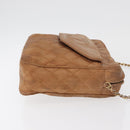 CHANEL Matelasse Chain Shoulder Bag Lamb Skin Brown Gold CC Auth bs35057-3