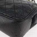 CHANEL Chain Shoulder Bag Lamb Skin Black Gold CC Auth bs35059-17