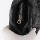 CHANEL Chain Shoulder Bag Lamb Skin Black Gold CC Auth bs35059-10