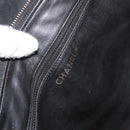 CHANEL Chain Shoulder Bag Lamb Skin Black Gold CC Auth bs35059-18