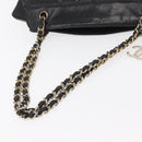CHANEL Chain Shoulder Bag Lamb Skin Black Gold CC Auth bs35059-7