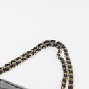 CHANEL Chain Shoulder Bag Lamb Skin Black Gold CC Auth bs35059-14