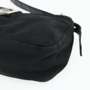 FENDI Mamma Baguette Shoulder Bag Nylon Black Silver Auth bs35060-14