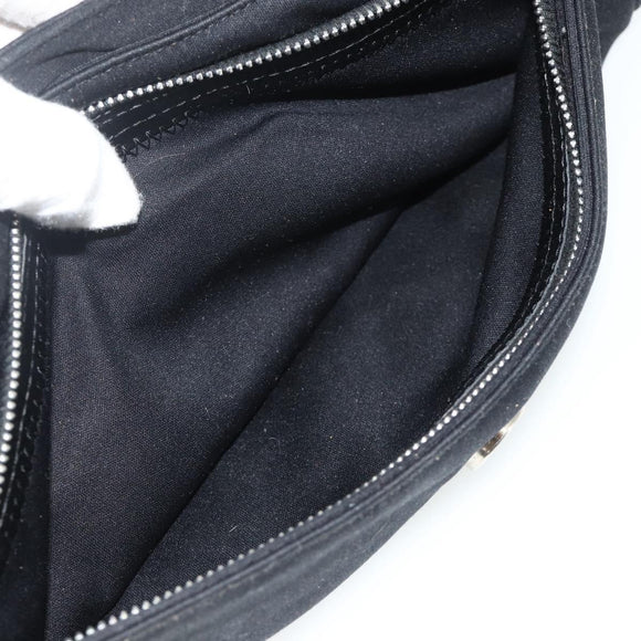 FENDI Mamma Baguette Shoulder Bag Nylon Black Silver Auth bs35060
