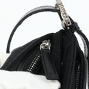 FENDI Mamma Baguette Shoulder Bag Nylon Black Silver Auth bs35060-22