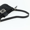FENDI Mamma Baguette Shoulder Bag Nylon Black Silver Auth bs35060-7