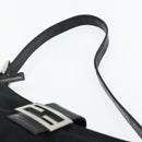 FENDI Mamma Baguette Shoulder Bag Nylon Black Silver Auth bs35060-8
