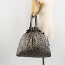 CHANEL Unlimited Tote Bag Coated Canvas Silver CC Auth bs35061-23