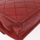 CHANEL Chain Matelasse 2.55 Shoulder Bag Lamb Skin Red Silver CC Auth bs35062V-14