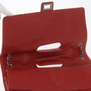 CHANEL Chain Matelasse 2.55 Shoulder Bag Lamb Skin Red Silver CC Auth bs35062V-18
