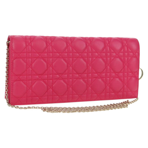 Christian Dior Lady Dior Kette Schultertasche Leder Rosa Gold Orig. bs35063SAM