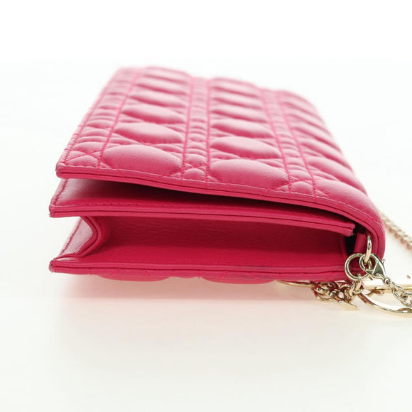 Christian Dior Lady Dior Kette Schultertasche Leder Rosa Gold Orig. bs35063SAM