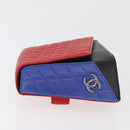CHANEL Matelasse Clutch Bag Lamb Skin Red Silver CC Auth bs35064SAM-4