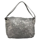 CHANEL Unlimited Shoulder Bag Coated Canvas 2way Silver CC Auth bs35065-3