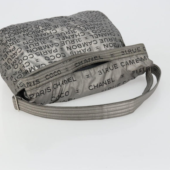 CHANEL Unlimited Shoulder Bag Coated Canvas 2way Silver CC Auth bs35065