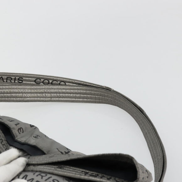 CHANEL Unlimited Shoulder Bag Coated Canvas 2way Silver CC Auth bs35065