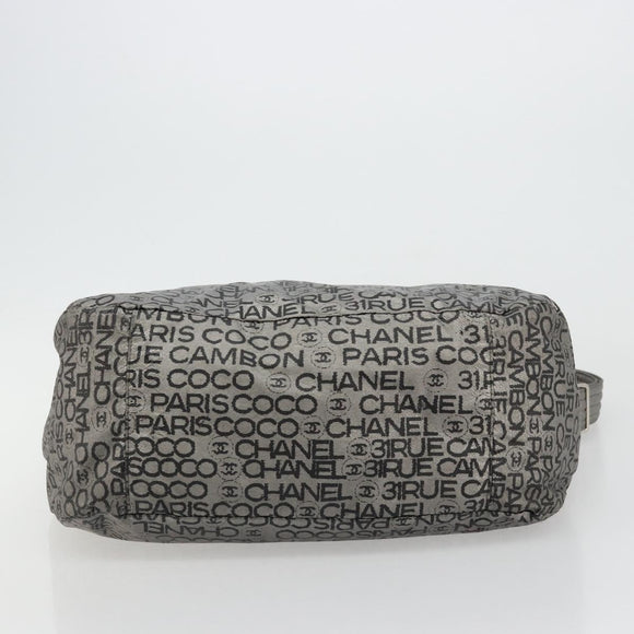 CHANEL Unlimited Shoulder Bag Coated Canvas 2way Silver CC Auth bs35065