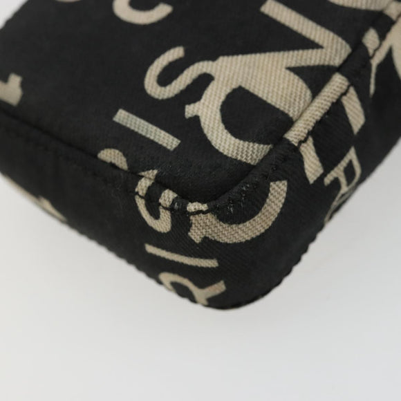 CHANEL By Sea Line Chain Shoulder Bag Canvas Black Silver CC Auth bs35066A