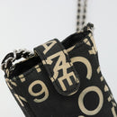 CHANEL By Sea Line Chain Shoulder Bag Canvas Black Silver CC Auth bs35066A-10