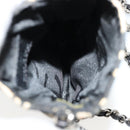 CHANEL By Sea Line Chain Shoulder Bag Canvas Black Silver CC Auth bs35066A-11