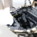 CHANEL By Sea Line Chain Shoulder Bag Canvas Black Silver CC Auth bs35066A-19
