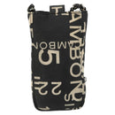 CHANEL By Sea Line Chain Shoulder Bag Canvas Black Silver CC Auth bs35066A-2
