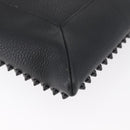 Christian Louboutin Studs Clutch Bag Leather Black Silver Auth bs35067-11