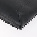 Christian Louboutin Studs Clutch Bag Leather Black Silver Auth bs35067-12