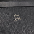 Christian Louboutin Studs Clutch Bag Leather Black Silver Auth bs35067-13