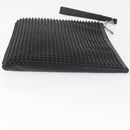 Christian Louboutin Studs Clutch Bag Leather Black Silver Auth bs35067-4