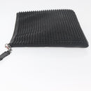 Christian Louboutin Studs Clutch Bag Leather Black Silver Auth bs35067-5