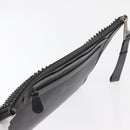 Christian Louboutin Studs Clutch Bag Leather Black Silver Auth bs35067-6