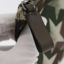 VALENTINO Camouflage Clutch Bag Nylon Khaki Silver Auth bs35068A-8
