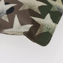 VALENTINO Camouflage Clutch Bag Nylon Khaki Silver Auth bs35068A-7