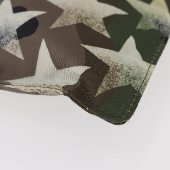 VALENTINO Camouflage Clutch Bag Nylon Khaki Silver Auth bs35068A