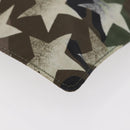 VALENTINO Camouflage Clutch Bag Nylon Khaki Silver Auth bs35068A-14