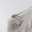 HERMES Trousse Flats Adada Pouch Cotton White Silver Auth bs35071V-12