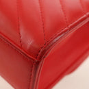 CHANEL V Stitch Shoulder Bag Lamb Skin Gold Red CC Auth bs35072M-13