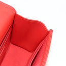 CHANEL V Stitch Shoulder Bag Lamb Skin Gold Red CC Auth bs35072M-21