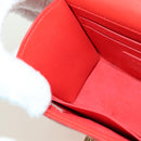 CHANEL V Stitch Shoulder Bag Lamb Skin Gold Red CC Auth bs35072M-22