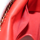 CHANEL V Stitch Shoulder Bag Lamb Skin Gold Red CC Auth bs35072M-23