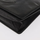 CHANEL Chain Wallet Patent leather Black Silver CC Auth bs35074-11