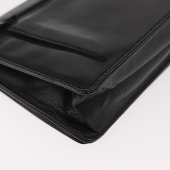 CHANEL Chain Wallet Patent leather Black Silver CC Auth bs35074