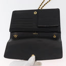 CHANEL Chain Wallet Patent leather Black Silver CC Auth bs35074-14
