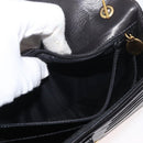 CHANEL Chain Wallet Patent leather Black Silver CC Auth bs35074-20