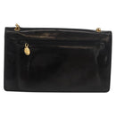 CHANEL Chain Wallet Patent leather Black Silver CC Auth bs35074-3