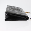 CHANEL Chain Wallet Patent leather Black Silver CC Auth bs35074-4